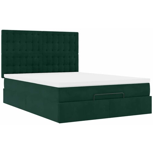  Otomanski krevet s madracima tamnozeleni 140x200 cm bar&amp;scaron;unasti Slike