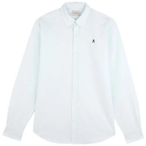 Scalpers Poslovna košulja 'New Oxford' mornarsko plava / svijetlozelena / bijela