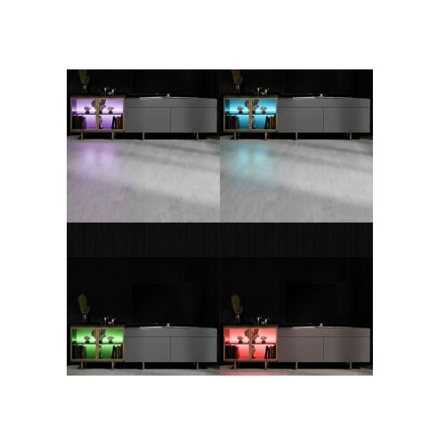 Hanah home TV polica Vienna Anthracite Gold Slike