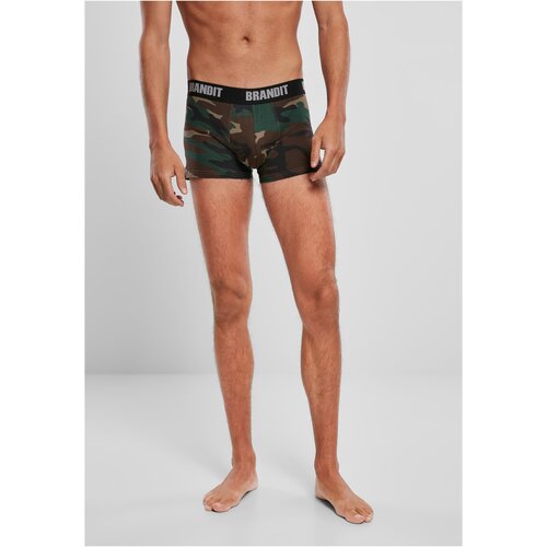 Brandit Logo 2er Pack Boxer Shorts woodland/black Cene