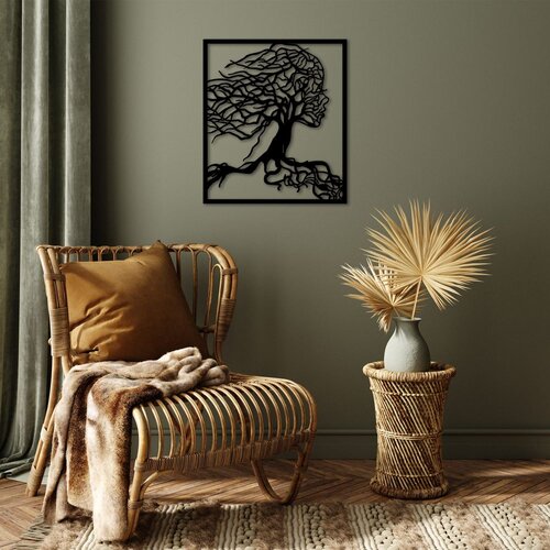 Wallity Zidna dekoracija Tree Woman - 261, 50 x 58 cm, Crna Cene
