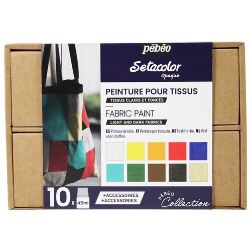  Set Pebeo boja za svetli i tamni tekstil Setacolor Opaque - 10x45 ml Cene