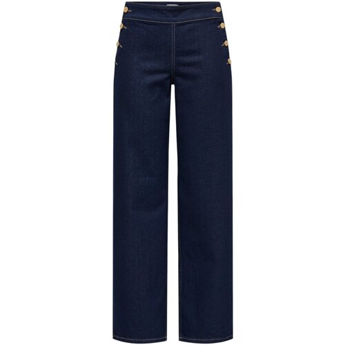 Jacqueline De Yong Jeans straight Jdylizzie Midwaist Button Wide Jeans Dnm 15361400 Modra Slike
