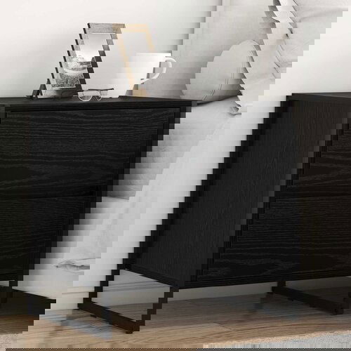 VidaXL Noćni ormarić s ladicama 2 pcs Crni hrast 50 x 39.5 x 50 cm Slike