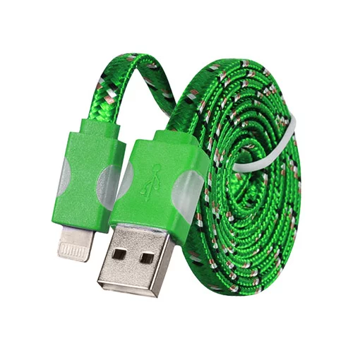  Podatkovni data kabel - računalniški polnilec - Apple Lightning - LED - zeleni
