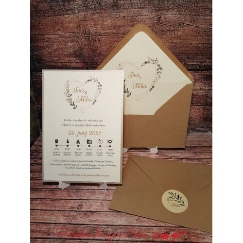  Poročna vabila MINIMALISTIČNA PORMIN 02 Cene