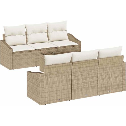  Set sofe 7 kom. Bež i krema poliratan 55 x 55 x 37 cm Slike