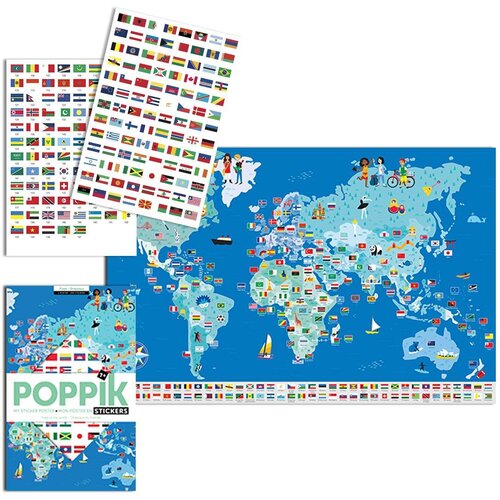 Poppik Edukativni poster s nalepnicama Otkrića Zastave 7+ Slike