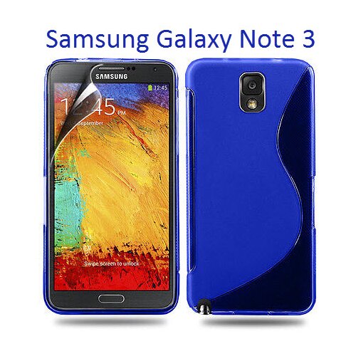  Gumijasti / gel etui S-Line za Samsung Galaxy Note 3 - modri Slike