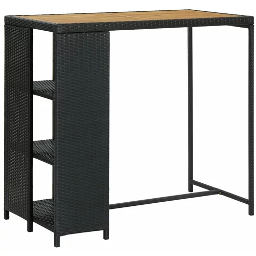vidaXL Barska miza s stojalom za shranjevanje črna 120x60x110 cm