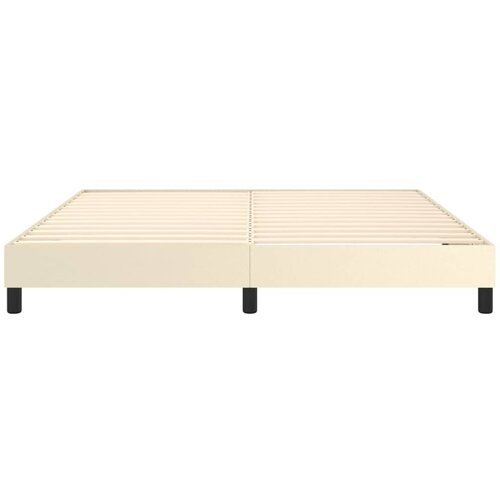  Okvir za krevet s oprugom krem 180x200 cm od umjetne kože Slike
