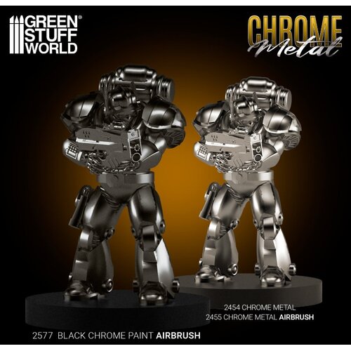 Green Stuff World Black Chrome Paint 17ml | Crna hrom boja za airbrush Slike