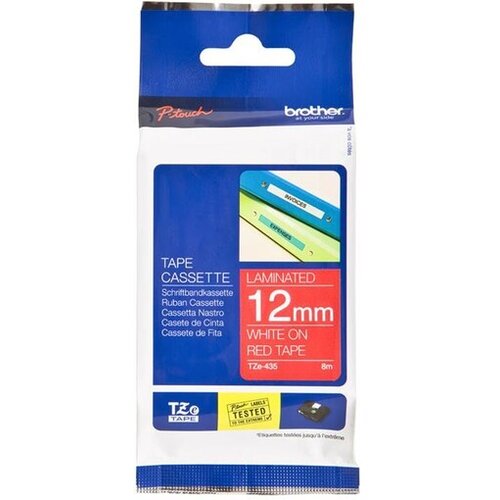 Brother Standardna laminirana traka TZe 12 mm, Bela na rdeči Slike