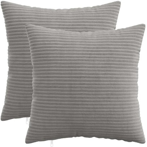  Presvlaka za jastuk 2 kom. HEERLEN Svjetlosiva 30 x 30 cm Kord - Svjetlosiva 30 x 30 cm 2 Slike