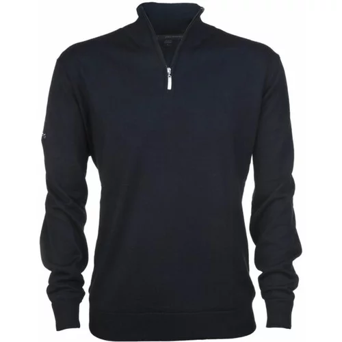 Greg Norman MERINO (50:50) ZIP-NECK Muški pulover za golf, crna, veličina
