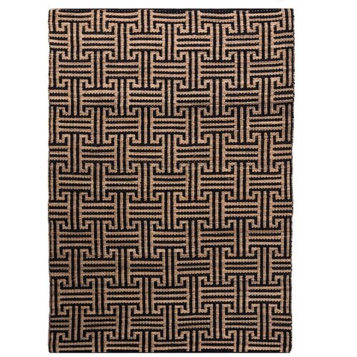 Flair Rugs Ročno tkana preproga iz mešanice jute v črni in naravni barvi 160x230 cm Meander Jute – Cene