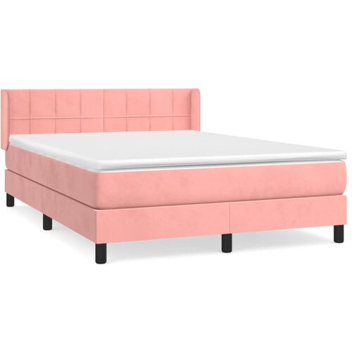 Maison Chic Box spring postelja - Vzmetna postelja z vzmetnico roza 140x190 cm žamet SL16071, (21883570) Cene