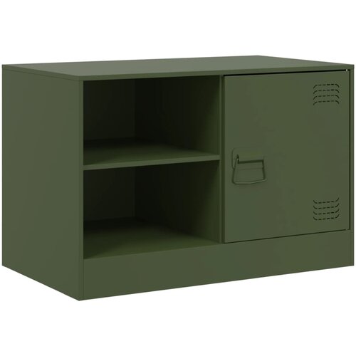 Maison Chic TV omarica - TV enota - Televizijska omarica olivno zelena 67x39x44 cm jeklo, (21702127) Cene