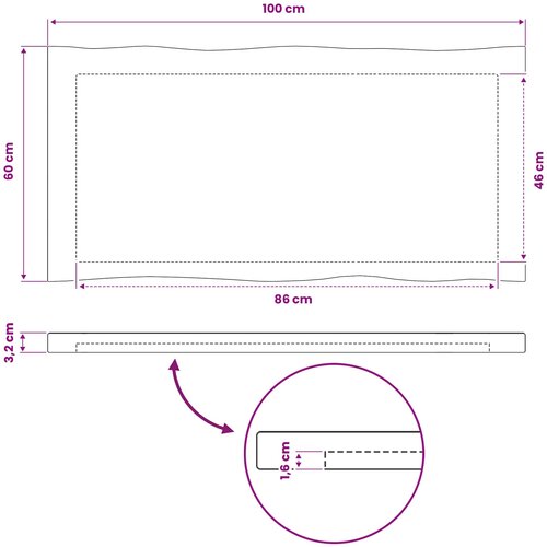  Pravokutni stolni vrh 100 x 60 x 3,2 cm Pravokutni Slike