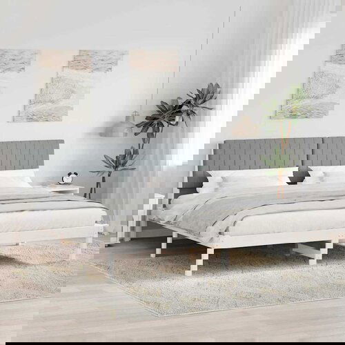 vidaXL Konstrukcija postelje Bela 200 x 200 cm Masivno borovo les Cene