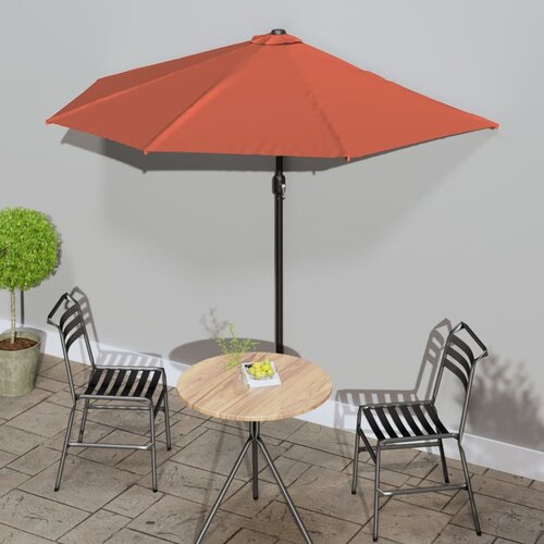 Balkonski suncobran terakota 270 x 144 x 222 cm polukružni Cene