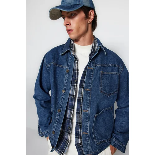 Trendyol Men's Blue Regular Fit Denim Jeans Jacket