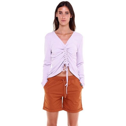 Leone 1947 Majice brez rokavov Woman Long Sleeves T-Shirt Earth Tones Vijolična Slike