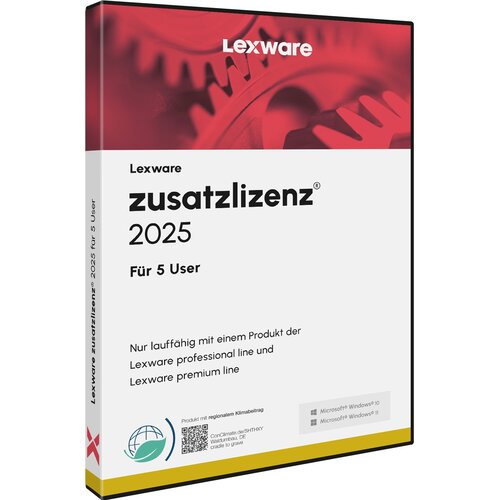 LEXWARE Zusatzlizenzen 2025 f&amp;uuml;r 5 User - ABO - ESD-DownloadESD&amp;quot; Slike