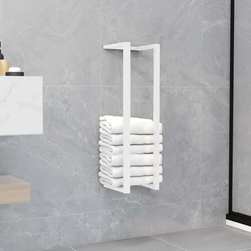 VidaXL stalak za ručnike bijeli 12,5 x 12,5 x 60 cm čelični Slike