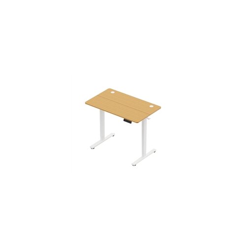 Vonhaus Električni podizni stol s USB-C punjenjem (100 x 60 cm), svijetlo drvo, bijela baza Slike
