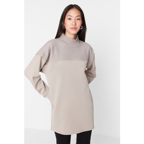 Trendyol Mink Color Block Knitted Tunic Cene