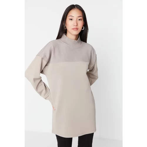 Trendyol Mink Color Block Knitted Tunic
