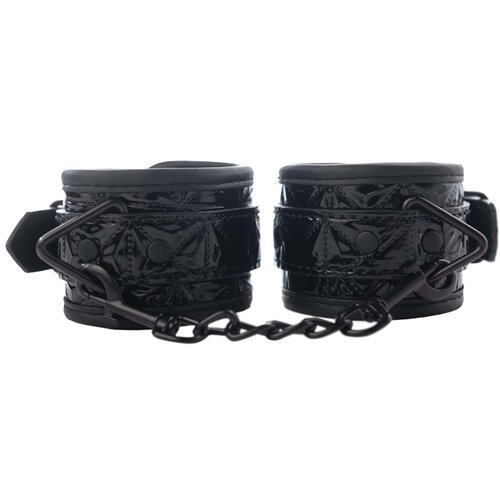 Crne lisice za ruke sa crnim lancem Black Wrist Cuffs Slike