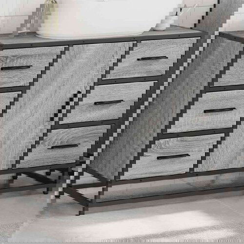 vidaXL Kupaonski ormarić za umivaonik boja hrasta 80x33x60 cm drveni Cijene