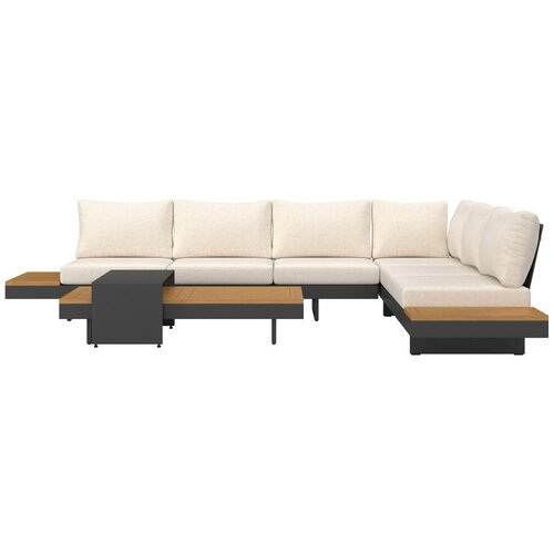 XXXL Lounge Garnitura Amaia, Aluminij, Masiven Les, Krem Cene