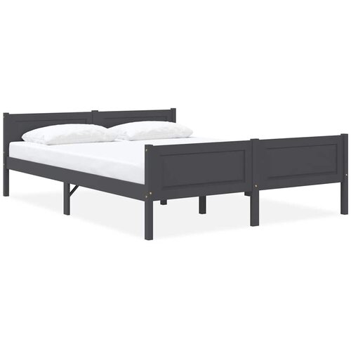 Furnova Posteljni okvir iz trdne borovine siv 160x200 cm, (21935466) Slike