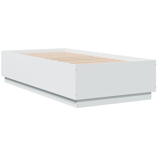 VidaXL Posteljni okvir bel 90x190 cm inženirski les, (21112513) Slike