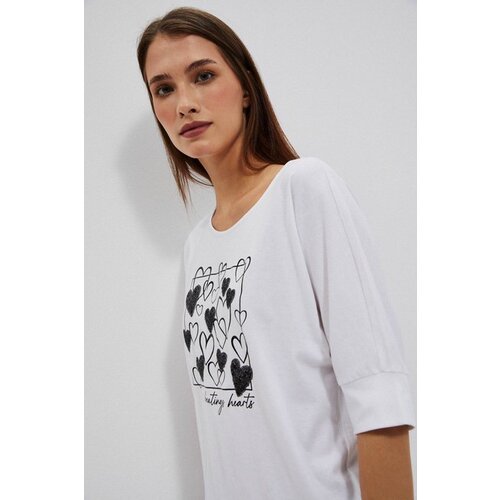 Moodo WOMEN'S T-SHIRT L-TS-4030 WHITE Cene