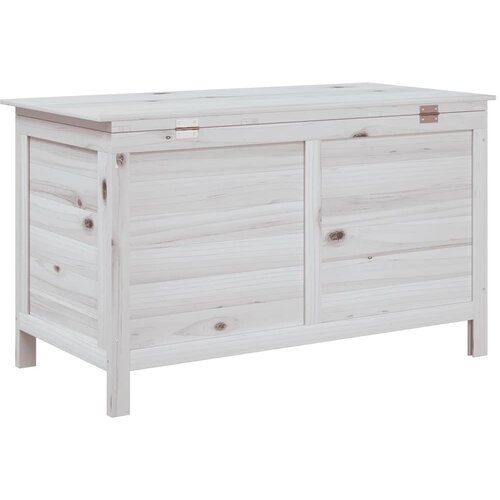  Vrtna kutija za pohranu bijela 99x49,5x58,5 cm masivna jelovina Slike