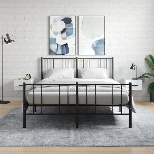 vidaXL Stenske nočne omarice 2 kosa visok sijaj bele 35x35x20 cm Cene