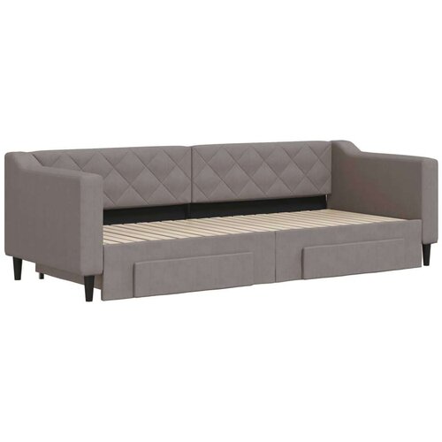 VidaXL dnevni krevet na razvlačenje smeđesivi 80 x 200 cm od tkanine Slike