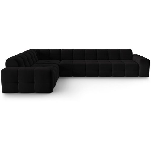 Micadoni Home Črni žametni kotni kavč (levi kot) Kendal - Micadoni Home Cene