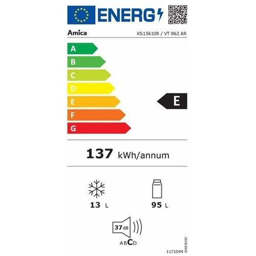 Amica prostostoječi hladilnik 1171094, KS15610R Slike