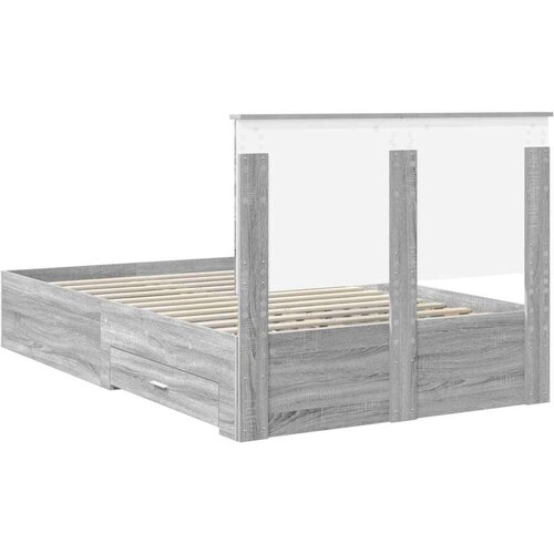  Okvir za krevet s uzglavljem Siva Sonoma 120 x 200 cm Slike