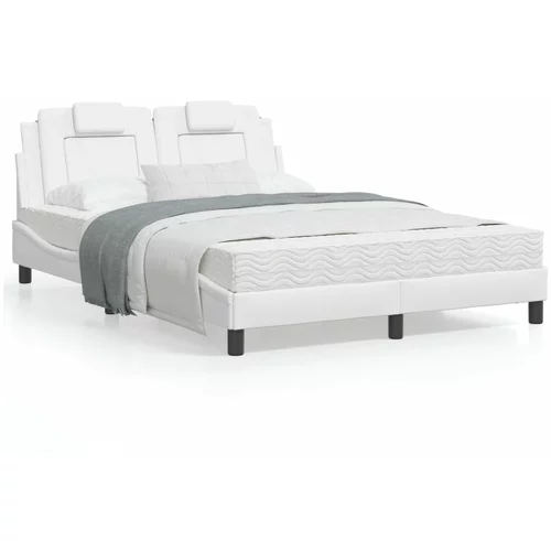  Krevet s madracem bijeli 120 x 200 cm od umjetne kože