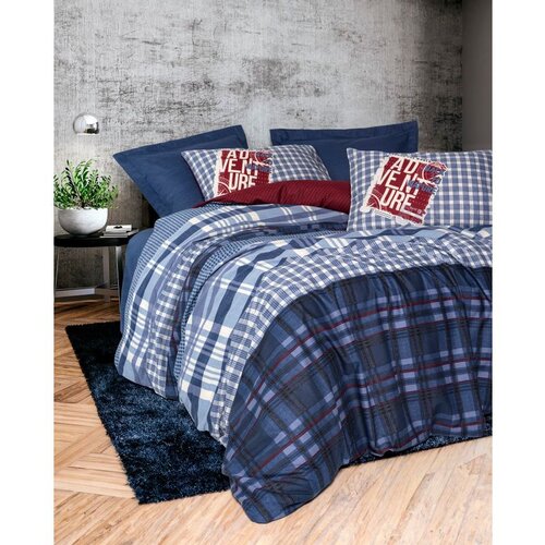  roger dark blue dark blue ranforce super king quilt cover set (fr) Cene