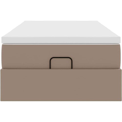 VidaXL okvir kreveta s madracem cappuccina 100x200cm umjetna koža Slike