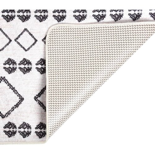Maison Chic Preproga, Rug pralna črna in bela 120x170 cm protizdrsna, (22121315) Cene