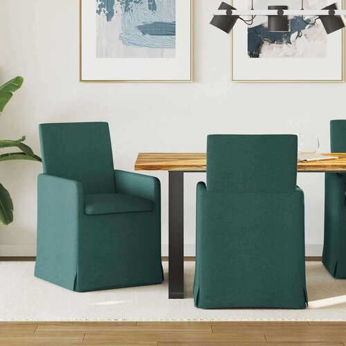 vidaXL Jedilni stoli 2 pcs Temno zelena 57 x 67 x 95 cm blago Cene