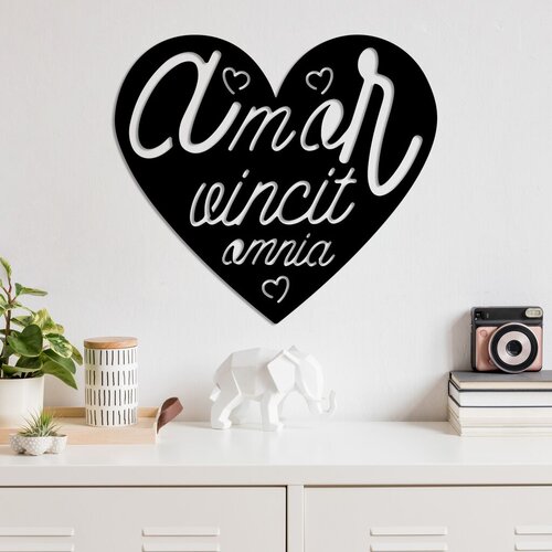 Wallity zidna dekoracija omnia vincit amor 3, 56 x 50 cm, crna Cene
